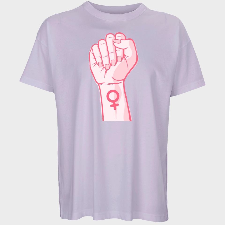 Camiseta oversize hombre para el día de la mujer diseño Puño Con Símbolo