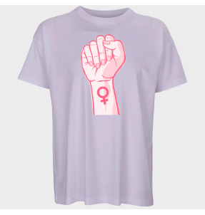 Camiseta oversize hombre para el día de la mujer diseño Puño Con Símbolo