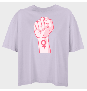 Camiseta oversize mujer para el día de la mujer diseño Puño Con Símbolo