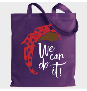 Tote bag para el día de la mujer diseño We Can Do It Silueta