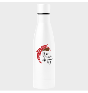 Bidón termo para el día de la mujer diseño We Can Do It Silueta