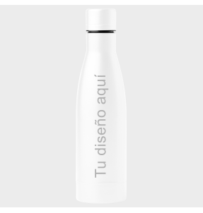Botella blanca térmica de acero inoxidable 500 ml personalizada