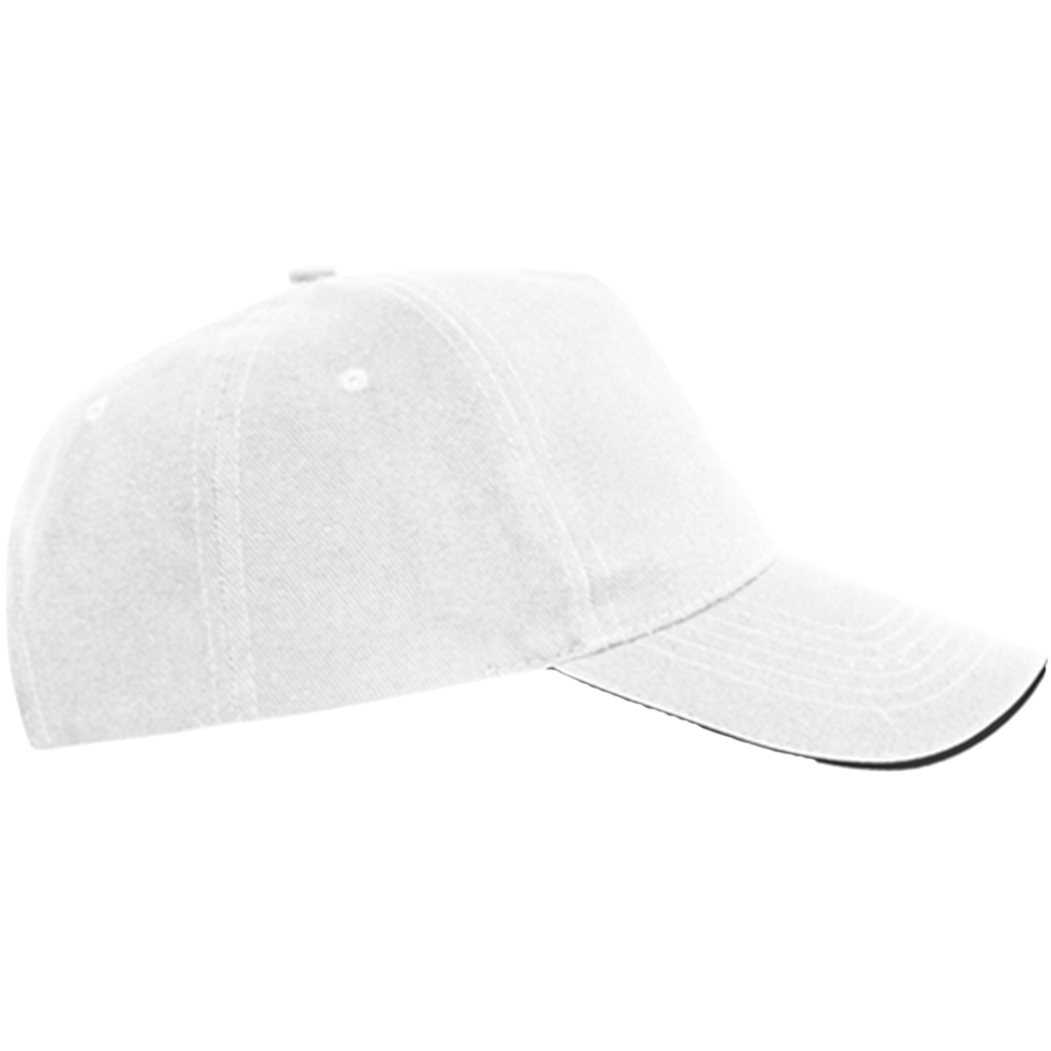 Gorra algodón 5 paneles con contraste en la visera
