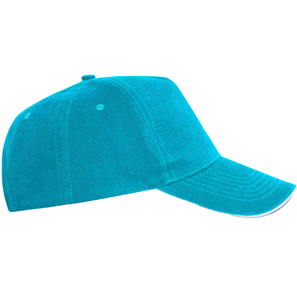 Gorra algodón 5 paneles con contraste en la visera