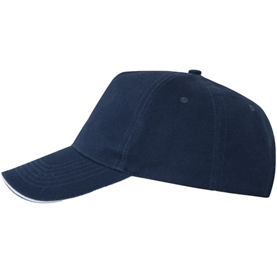 Gorra algodón 5 paneles con contraste en la visera