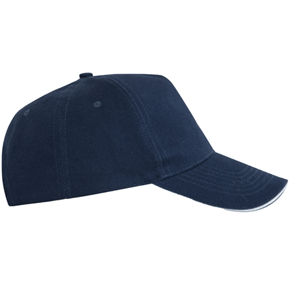 Gorra algodón 5 paneles con contraste en la visera