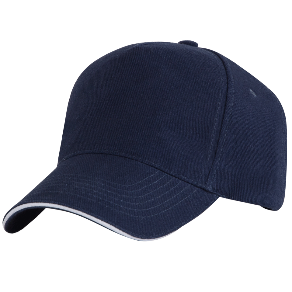 Gorra algodón 5 paneles con contraste en la visera
