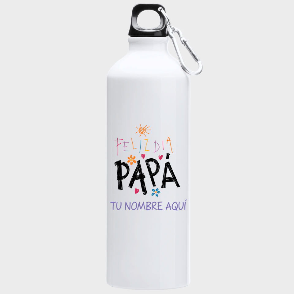 Bidón de aluminio para el día del padre diseño Feliz Día Papá