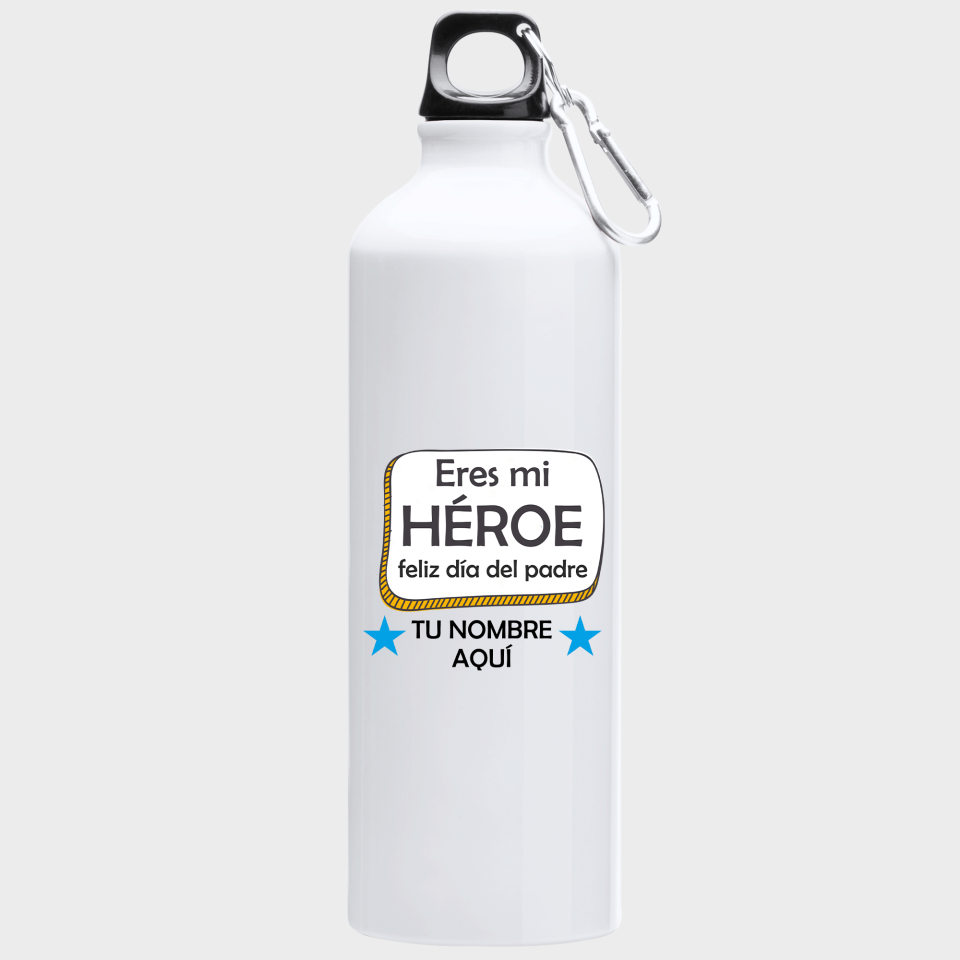 Bidón de aluminio para el día del padre diseño Héroe
