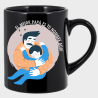 Taza negra para el día del padre diseño Abrazo