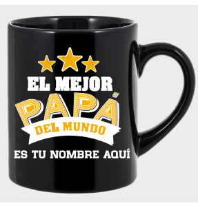 Taza negra para el día del padre diseño Mejor Papá
