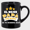 Taza negra para el día del padre diseño Mejor Papá