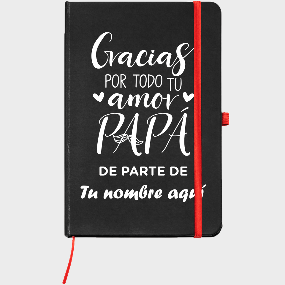 Bloc de notas A5 para el día del padre diseño Gracias Por Tu Amor