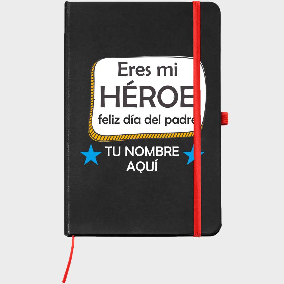 Bloc de notas A5 para el día del padre diseño Héroe