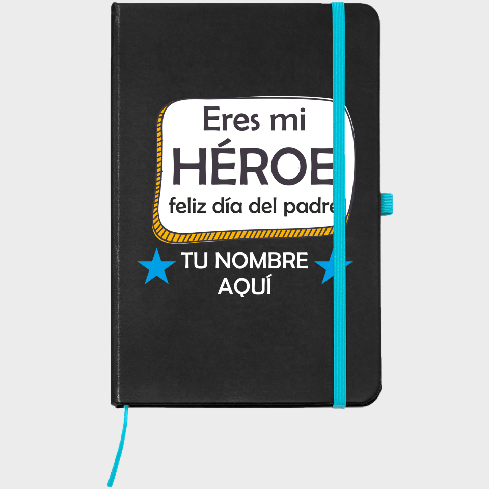 Bloc de notas A5 para el día del padre diseño Héroe