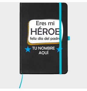 Bloc de notas A5 para el día del padre diseño Héroe