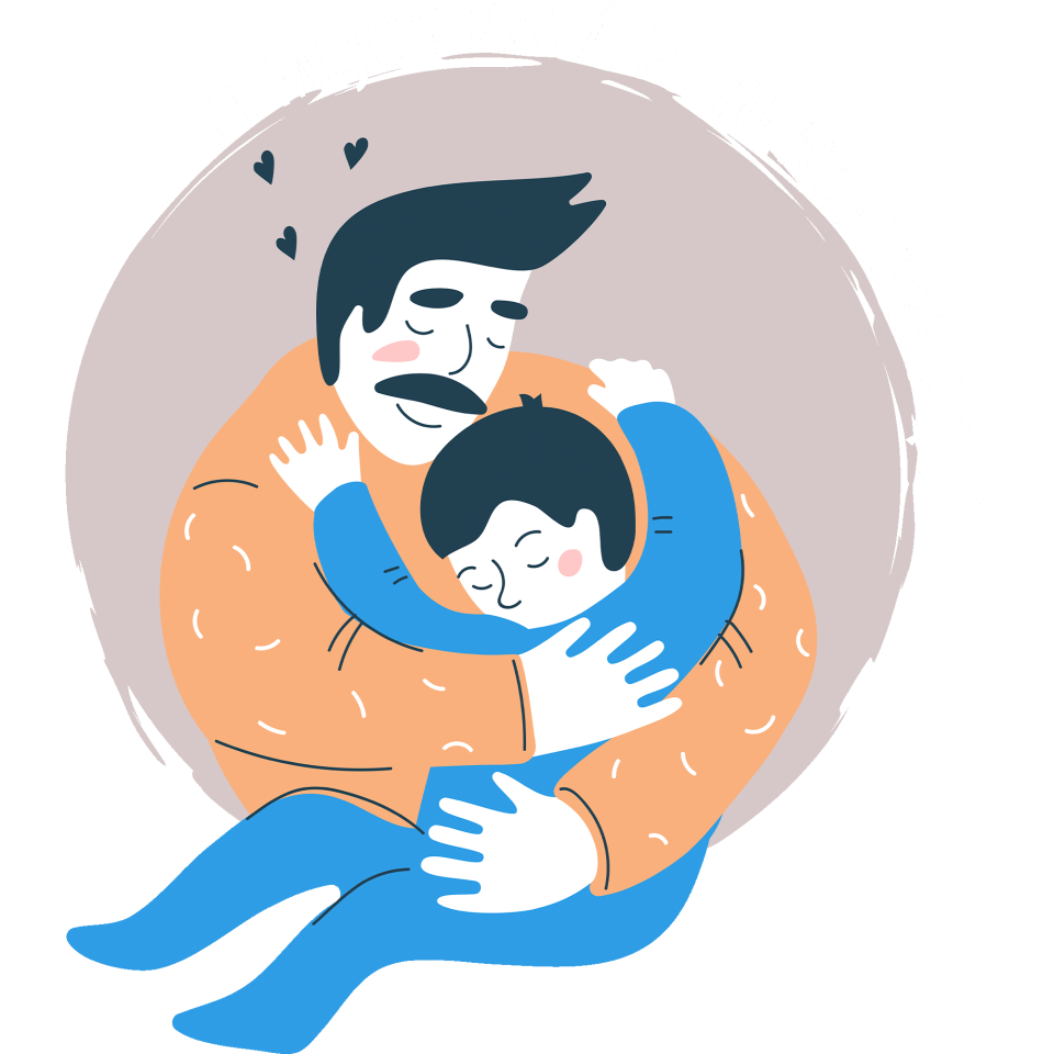 Camiseta para el día del padre diseño Abrazo