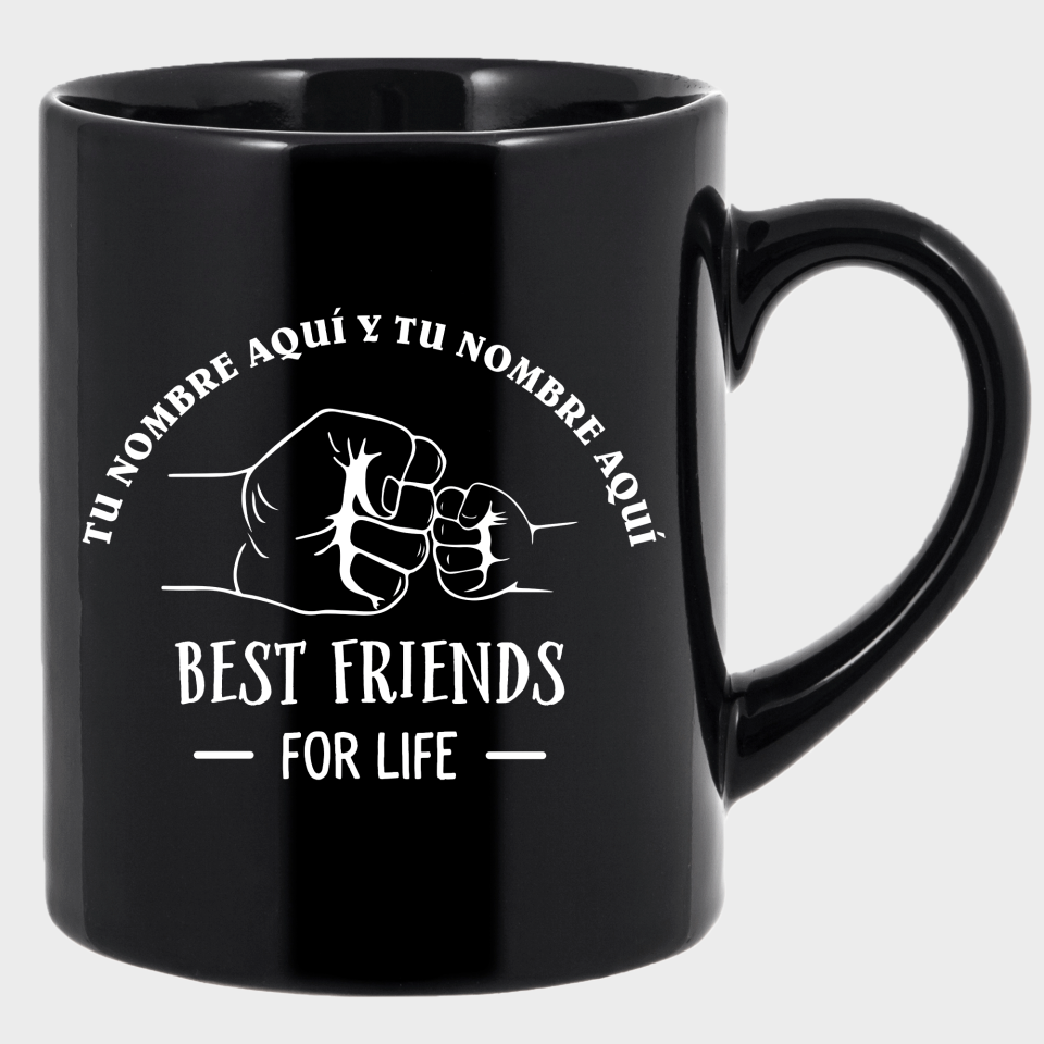 Taza negra para el día del padre diseño Best Friends