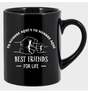 Taza negra para el día del padre diseño Best Friends