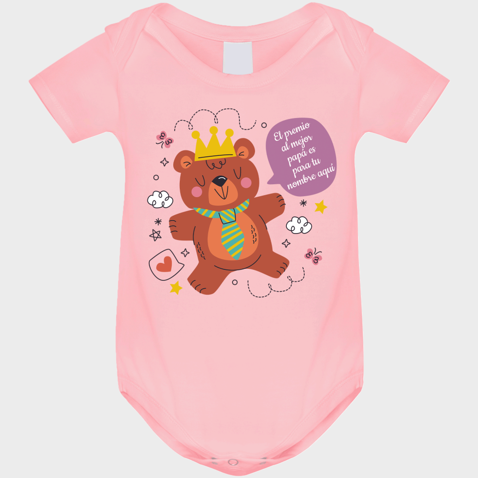 Body bebé para el día del padre diseño Oso