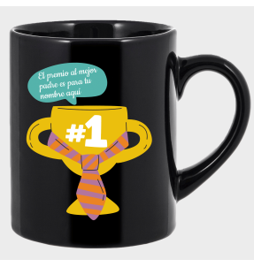 Taza negra para el día del padre diseño Copa