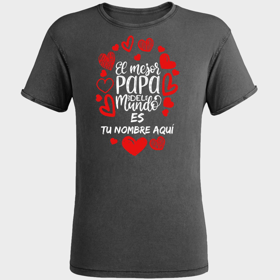 Camiseta efecto jeans para el día del padre diseño El Mejor Papá Del Mundo