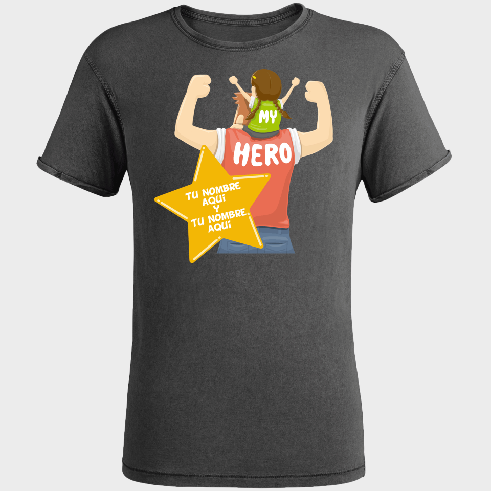 Camiseta efecto jeans para el día del padre diseño Padre e Hija