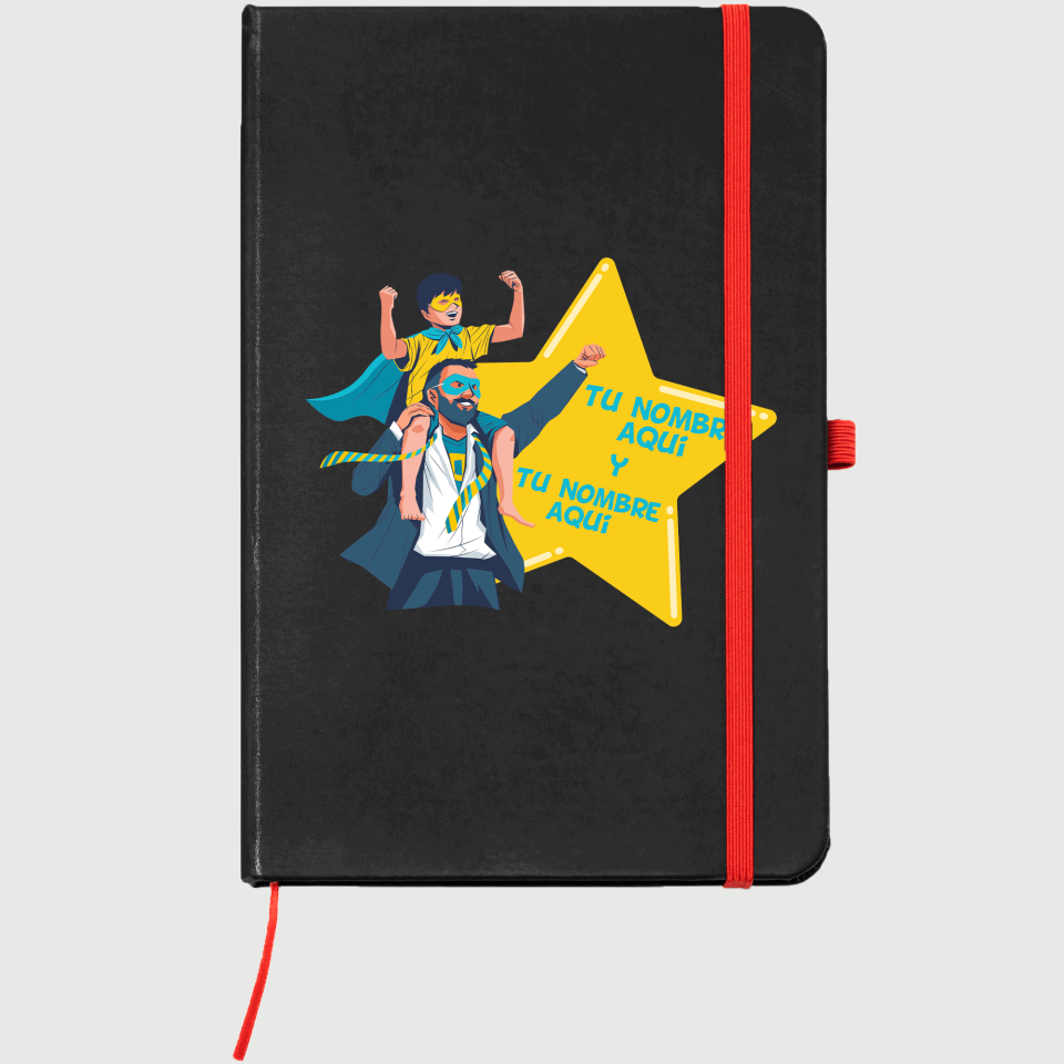 Bloc de notas A5 para el día del padre diseño Padre e Hijo