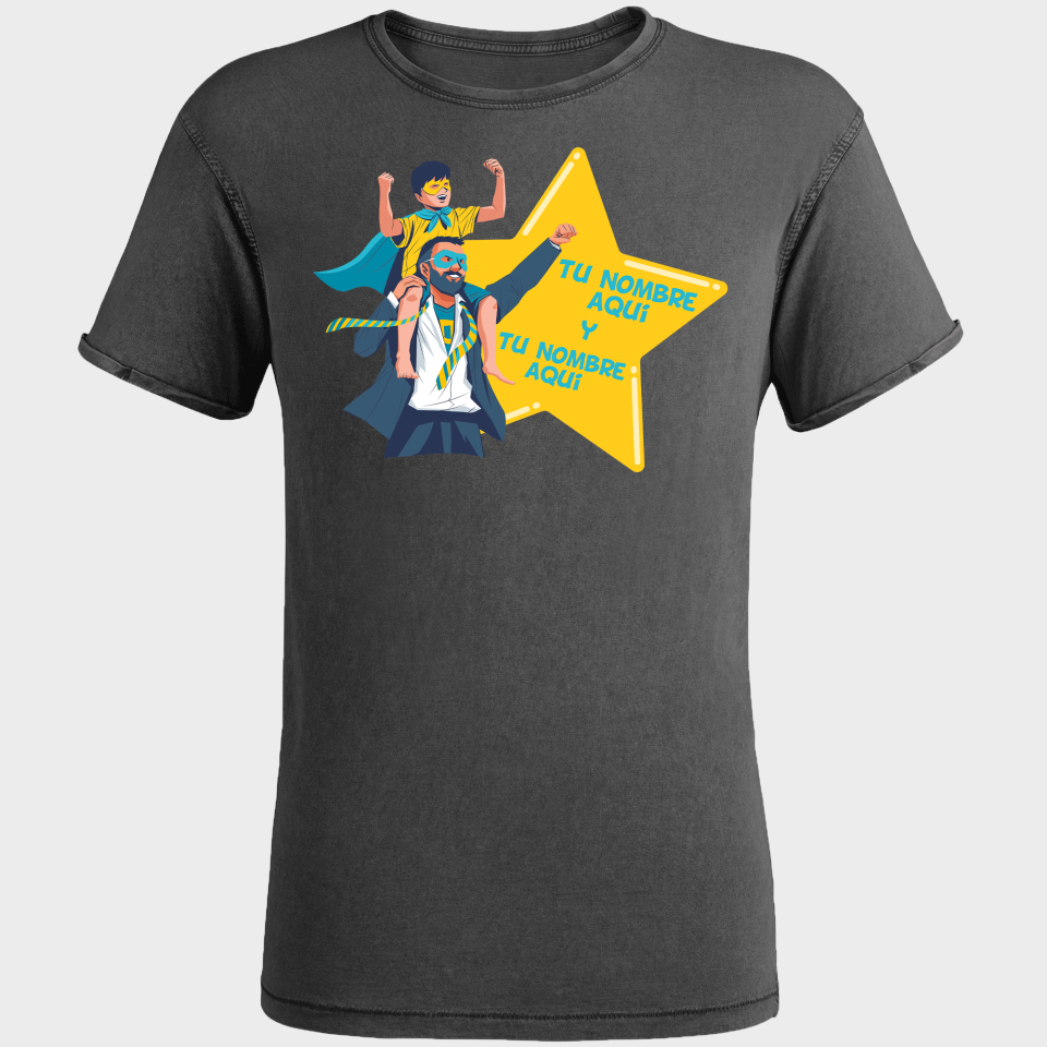 Camiseta efecto jeans para el día del padre diseño Padre e Hijo