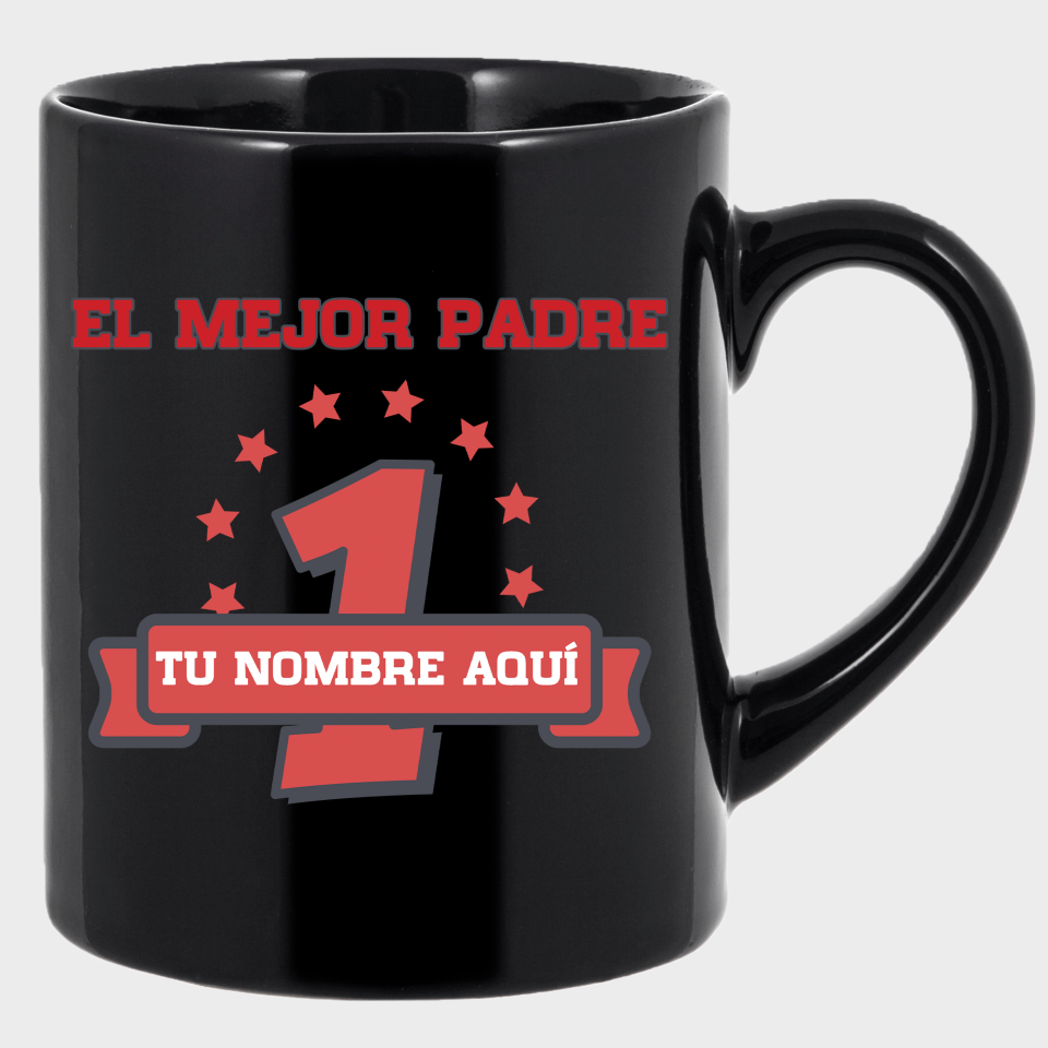 Taza negra para el día del padre diseño Número Uno