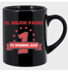 Taza negra para el día del padre diseño Número Uno
