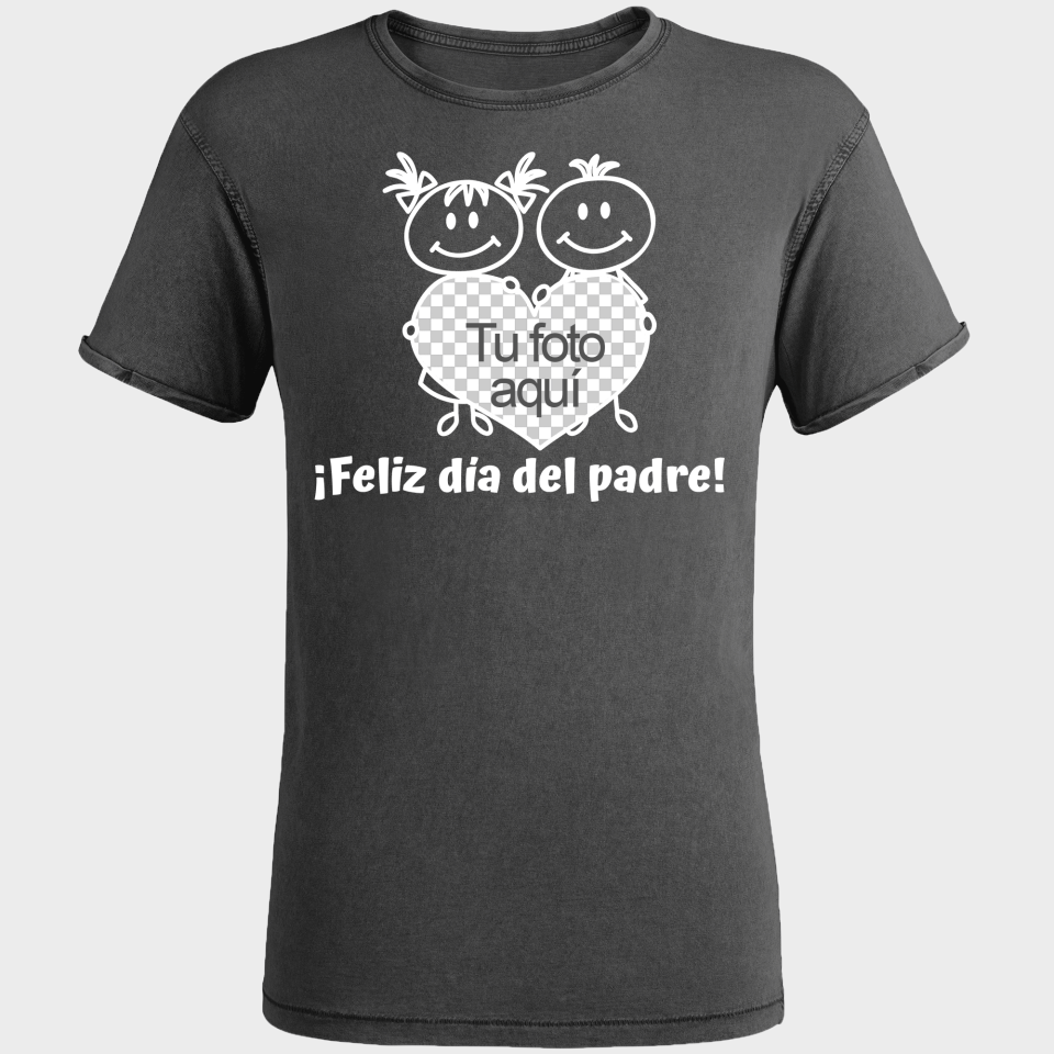 Camiseta efecto jeans para el día del padre diseño Corazón