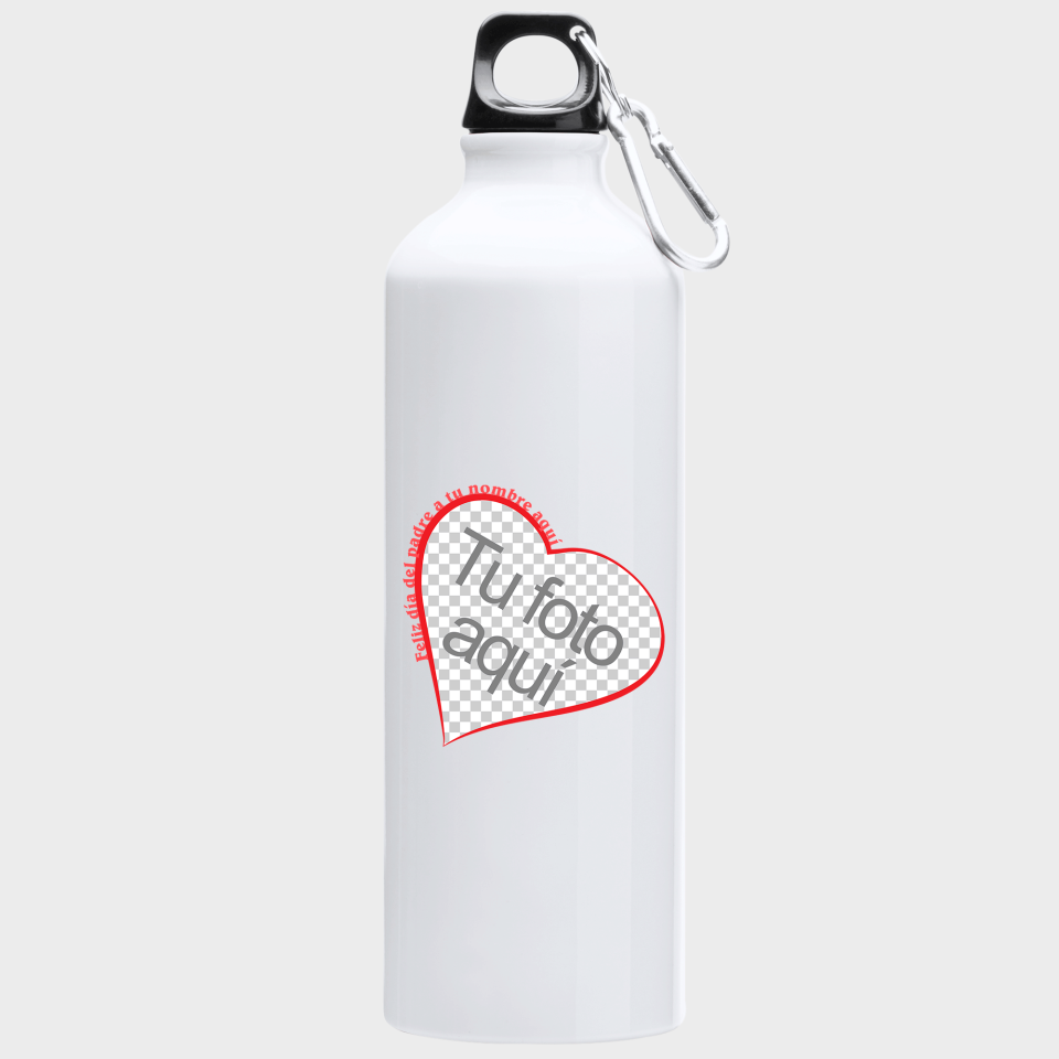 Bidón de aluminio para el día del padre diseño Corazón Rojo