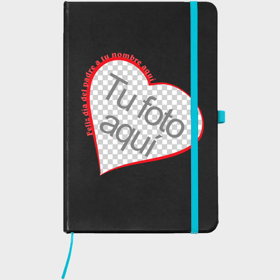 Bloc de notas A5 para el día del padre diseño Corazón Rojo