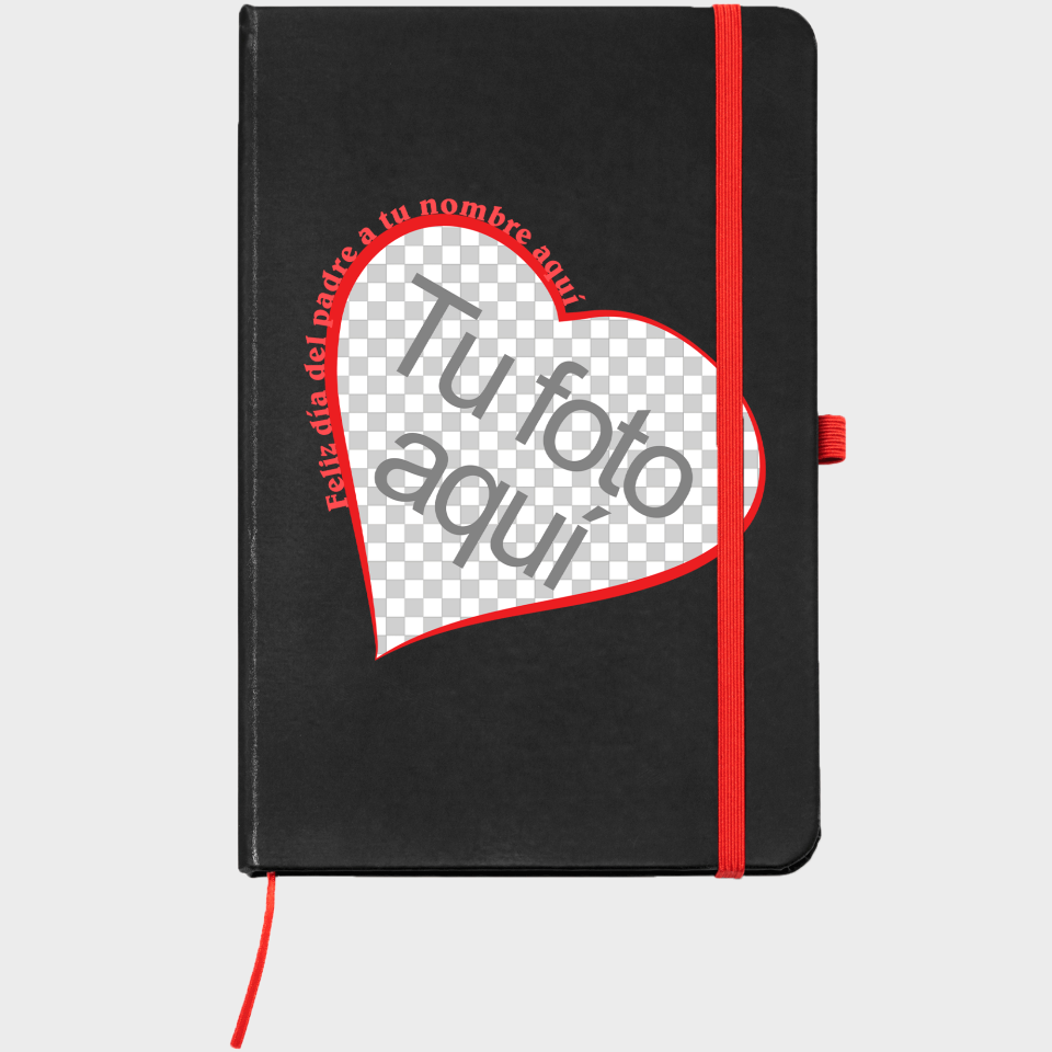 Bloc de notas A5 para el día del padre diseño Corazón Rojo