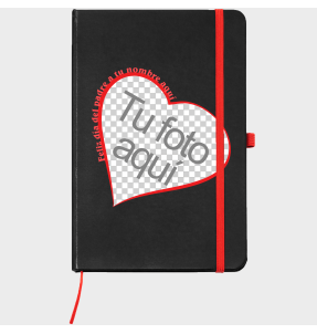 Bloc de notas A5 para el día del padre diseño Corazón Rojo