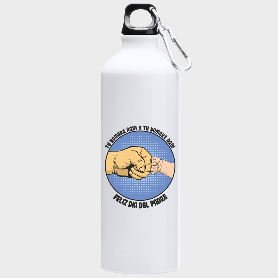 Bidón de aluminio para el día del padre diseño Manos