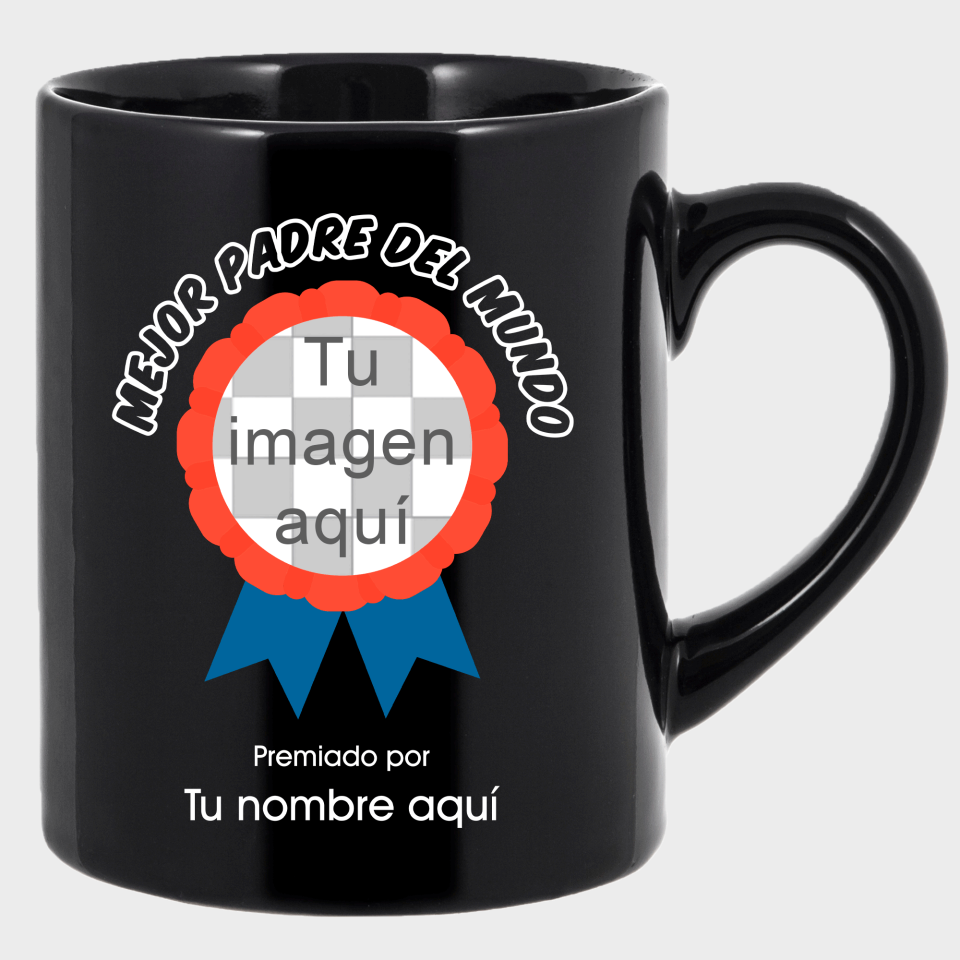 Taza negra para el día del padre diseño Premio