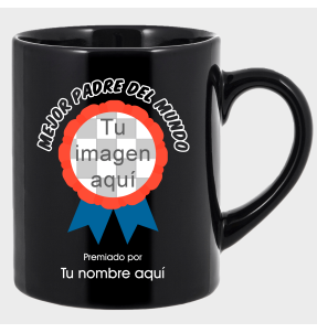 Taza negra para el día del padre diseño Premio