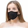 Mascarilla algodón orgánico reversible mediana dots black y flower antracite homologada con protección +90%