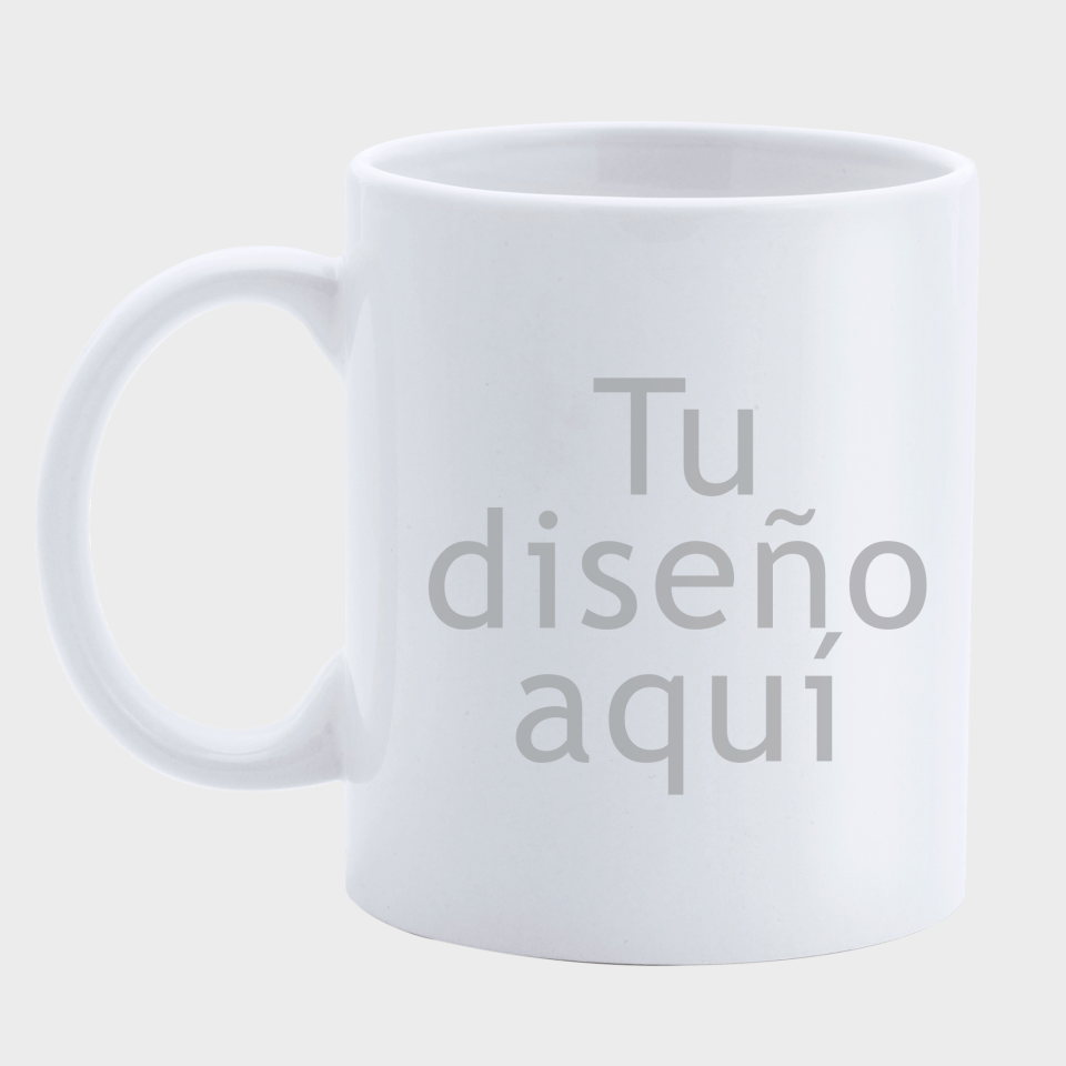 Taza cerámica blanca personalizada urgente
