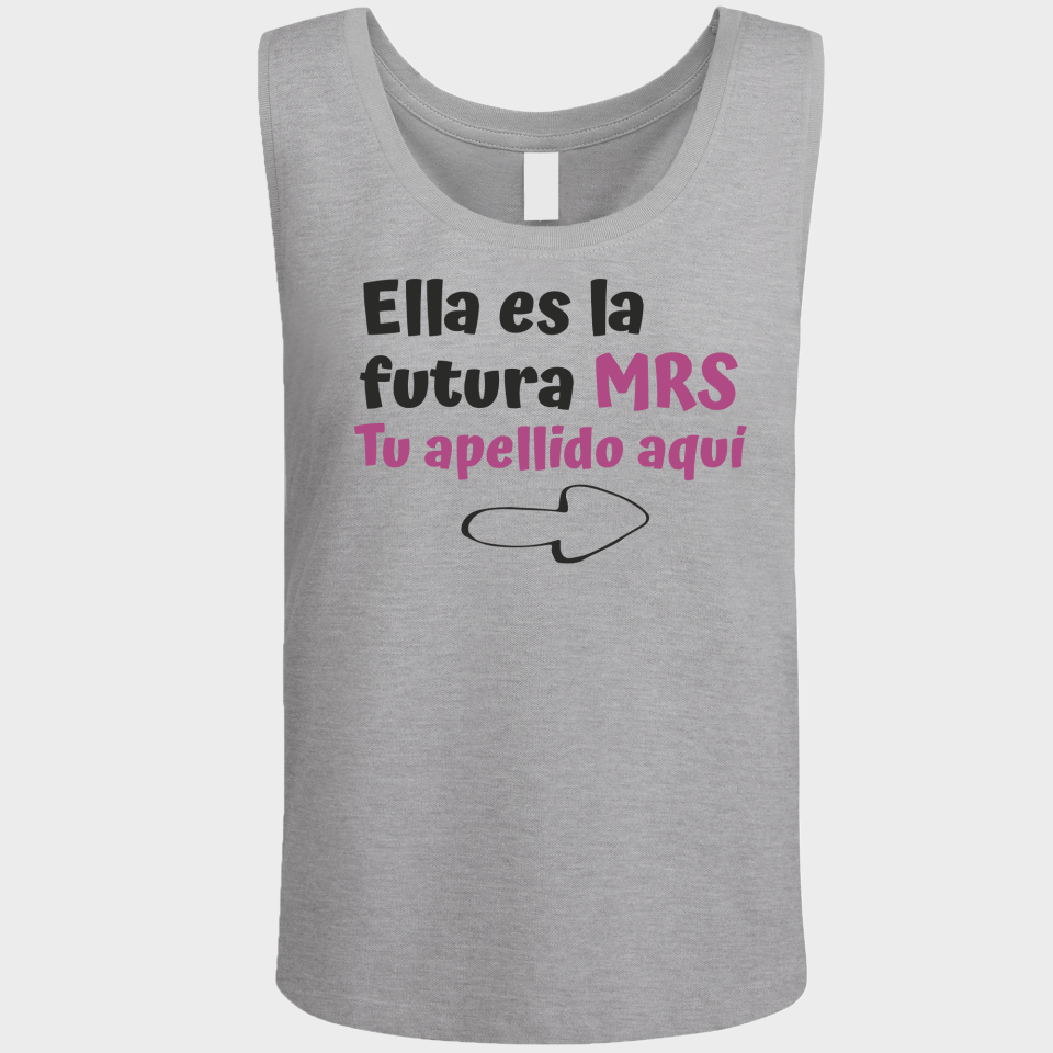 Camiseta de tirantes despedida de soltera personalizable: Ella es la futura mrs