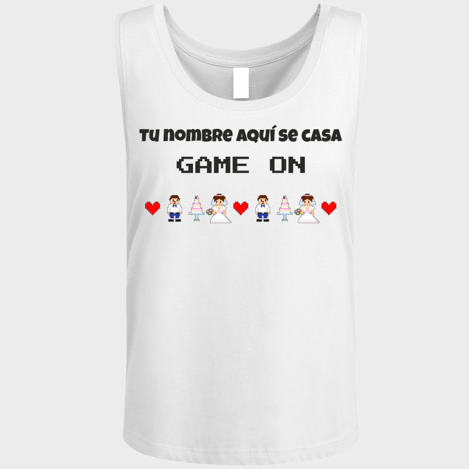 Camiseta de tirantes despedida de soltera personalizable: Game On