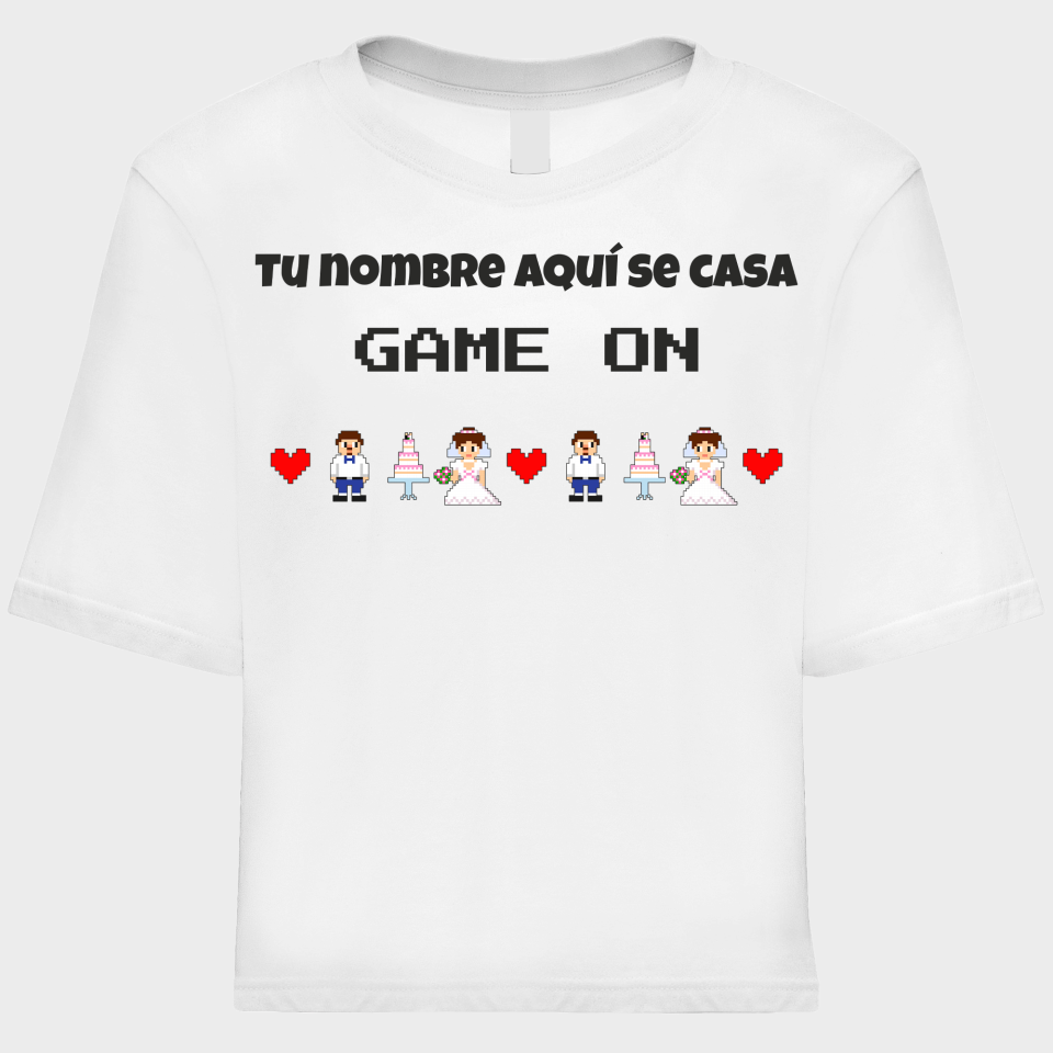 Camiseta talle corto despedida de soltera personalizable: Game On