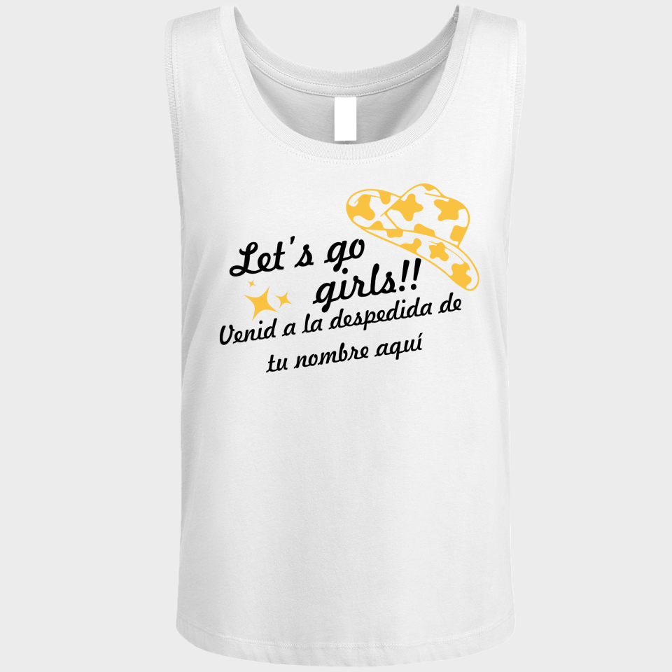 Camiseta de tirantes despedida de soltera personalizable: Let's Go Girls