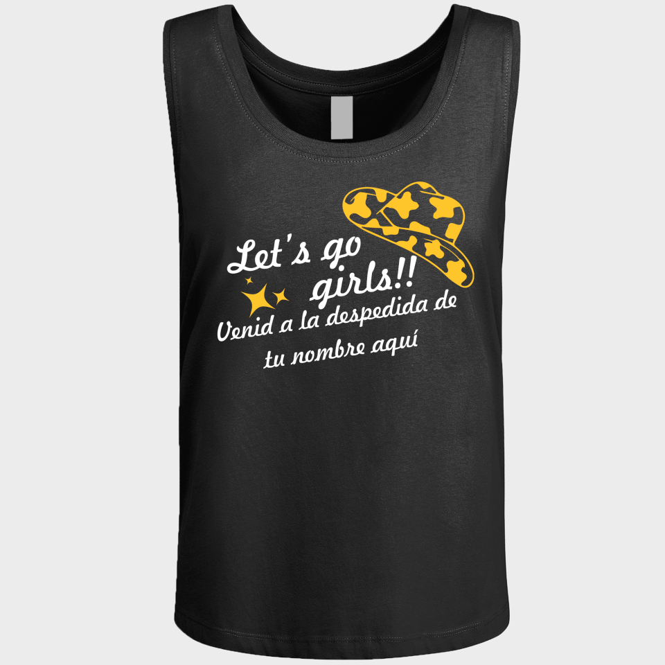 Camiseta de tirantes despedida de soltera personalizable: Let's Go Girls