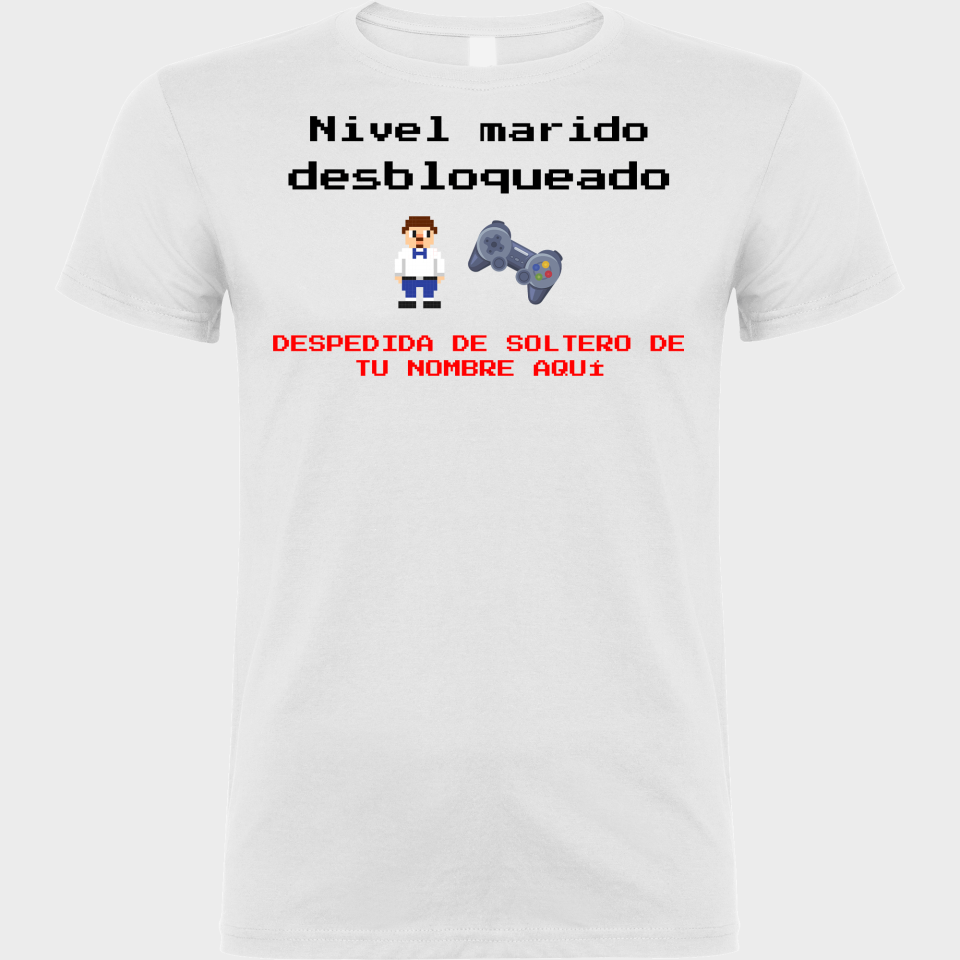 Camiseta despedida de soltero personalizable: Nivel Marido