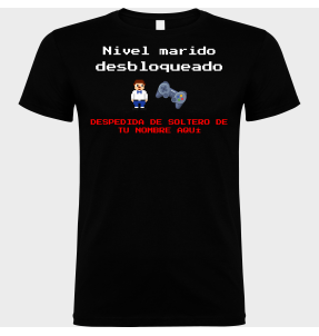 Camiseta despedida de soltero personalizable: Nivel Marido