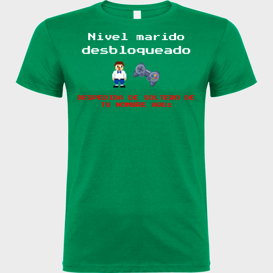 Camiseta despedida de soltero personalizable: Nivel Marido