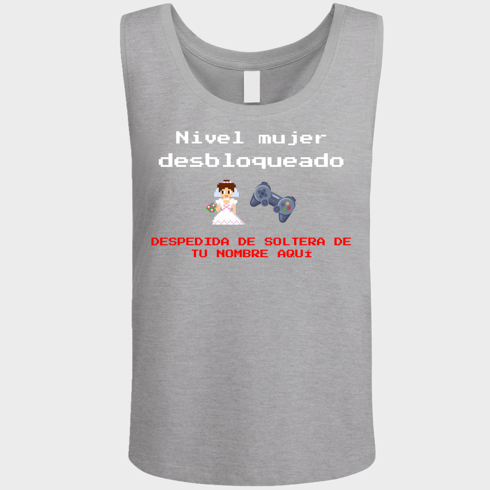 Camiseta de tirantes despedida de soltera personalizable: Nivel Mujer